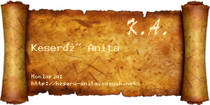 Keserű Anita névjegykártya
